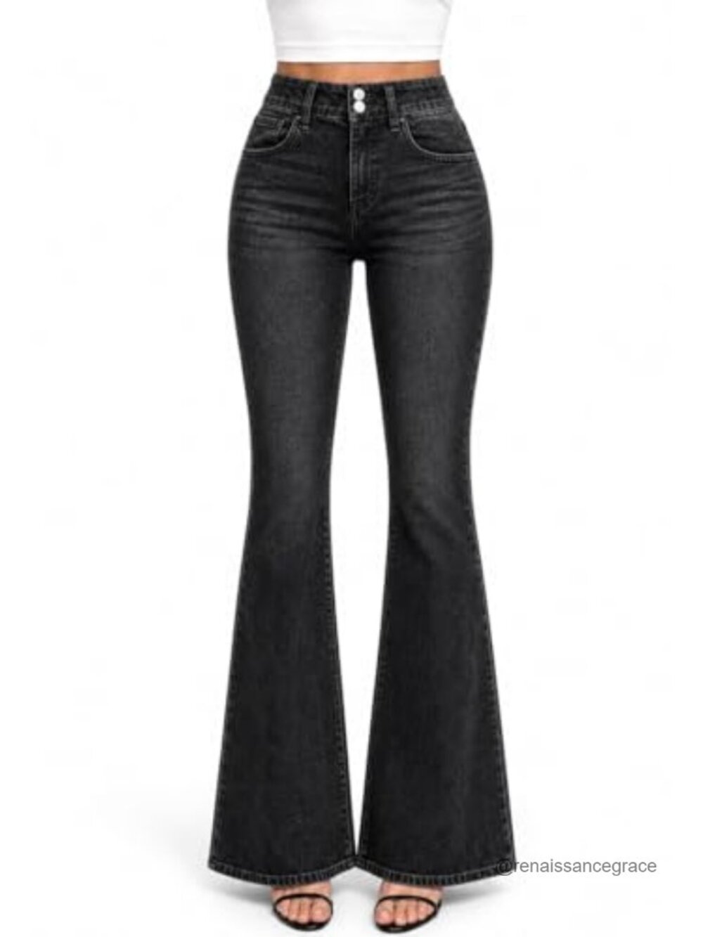 EMMIOL Mid Low Rise Flare Jeans Womens Stretch Denim Boot Cut - Picture 1 of 4